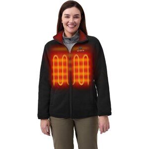 Upgraded] Women’s 4-Zone Fleece Heated Jacket with Heated Collar, Heating Fleece